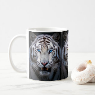 Vit tiggare med blå Öga Kaffemugg