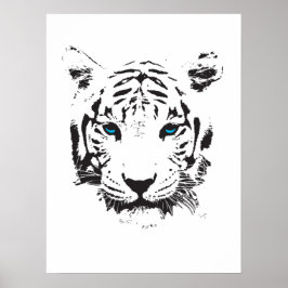 Vit tiggare med blå Öga Poster