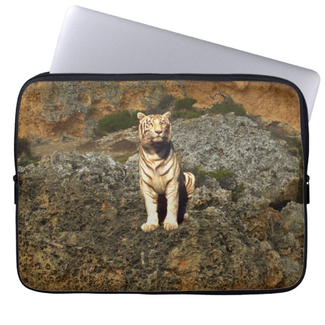Vit tiggare på Sten, iPad Case Laptop Fodral (Framsidan)