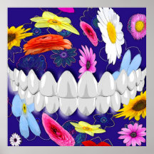 Vit tjugonde Bitan Flower Spin Tentist Poster