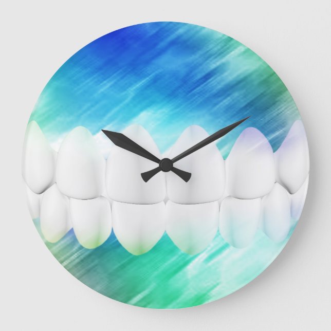 Vit tjugonde tandläkare Orthodontist Wall Clock Stor Klocka (Framsida)