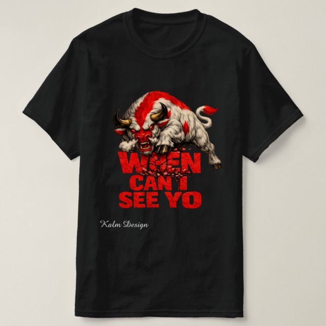 Vit tjur som söker dejting t shirt (Design framsida)