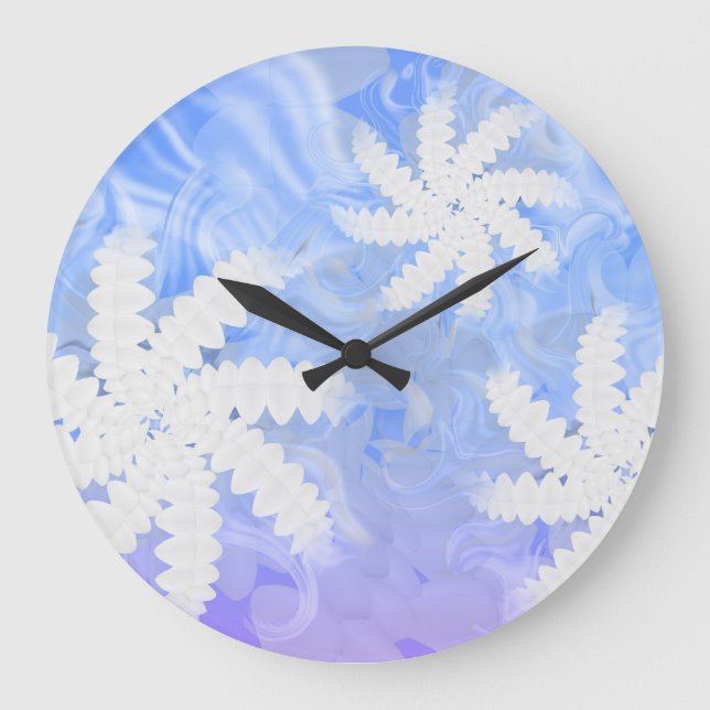 Vit tonsjömil Flower Spin Dentist Wall Clock Stor Klocka (Framsida)