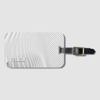 Vit topografisk våg Mönster - minimalistisk Bagagebricka