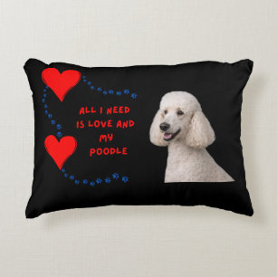 Vit Toy Poodle Fotorealistisk Hundälskare Kudd Prydnadskudde