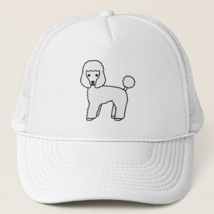 Vit Toy Poodle Söt Tecknad Hund Keps