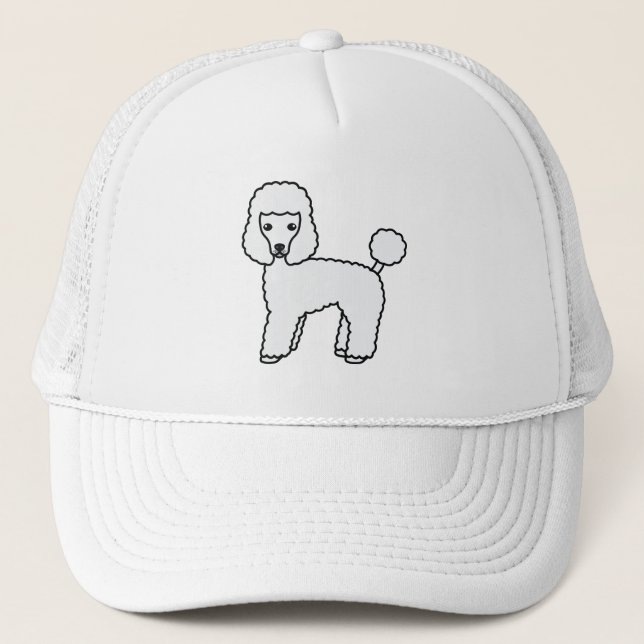 Vit Toy Poodle Söt Tecknad Hund Keps (Framsida)