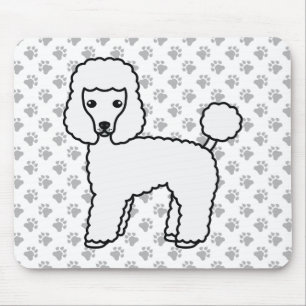 Vit Toy Poodle Söt Tecknad Hund Musmatta