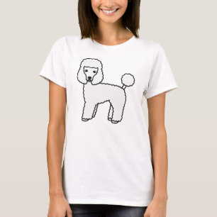 Vit Toy Poodle Söt Tecknad Hund T Shirt