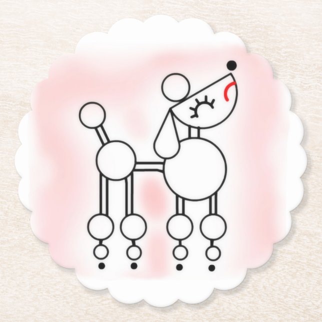 Vit Toy Pudel Pappersunderlägg Underlägg Papper (Framsida)