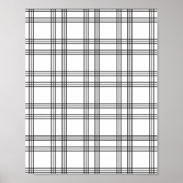Vit TPLT Tartan med svart Linjer Poster