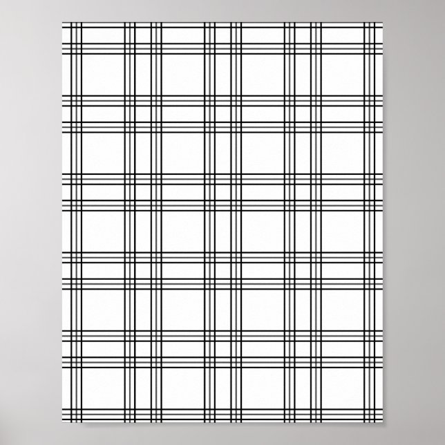 Vit TPLT Tartan med svart Linjer Poster (Framsidan)