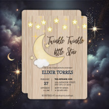 Vit Trä Twinkle Twinkle Little Star Baby Shower