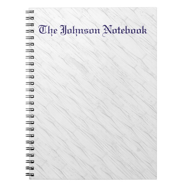 Vit träbetesminimalistisk Struktur Anteckningsbok (Framsidan)