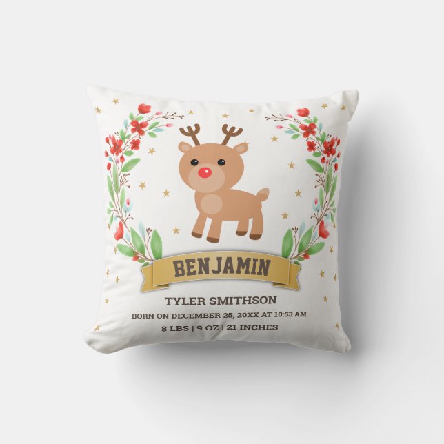 Vit trädbevuxen mark Reindeer Pojke Kudde (Framsida)