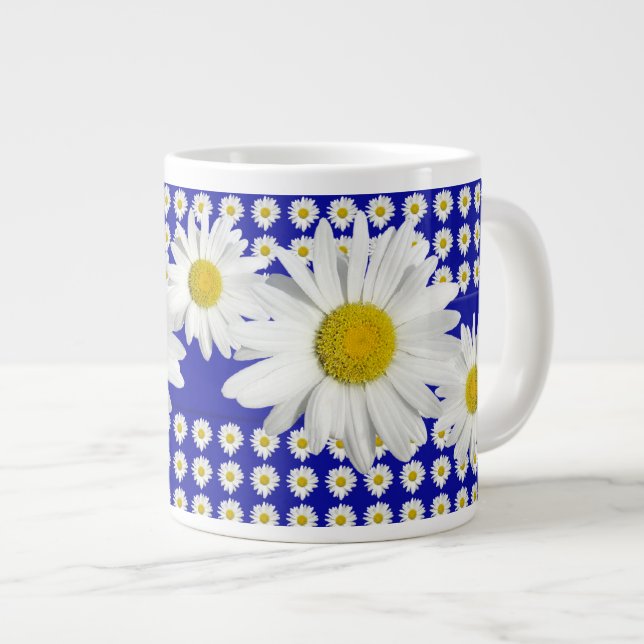 Vit Trädgård med Margaritor Jumbo Mugg (Framsida höger)