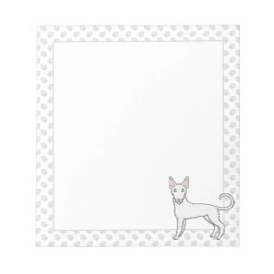 Vit trådharig Ibizan Hound -seriehund & tassar Anteckningsblock