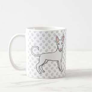 Vit trådhövd Ibizan Hound Cartoon Hund & Tassar Kaffemugg