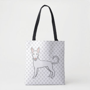 Vit trådhövd Ibizan Hound Tecknad hund & tassar Tygkasse