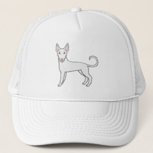Vit trådigt hår Ibizan Hound söt seriehund Keps