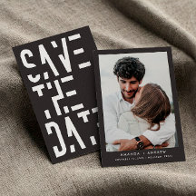 Vit Träkolsgrå 70-tals Retro Ränder Bröllop