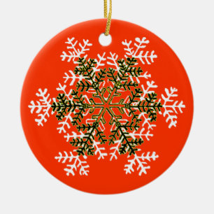 Vit Transp för Snowflake 2 den MUSEUMZazzle gåvan… Julgransprydnad Keramik