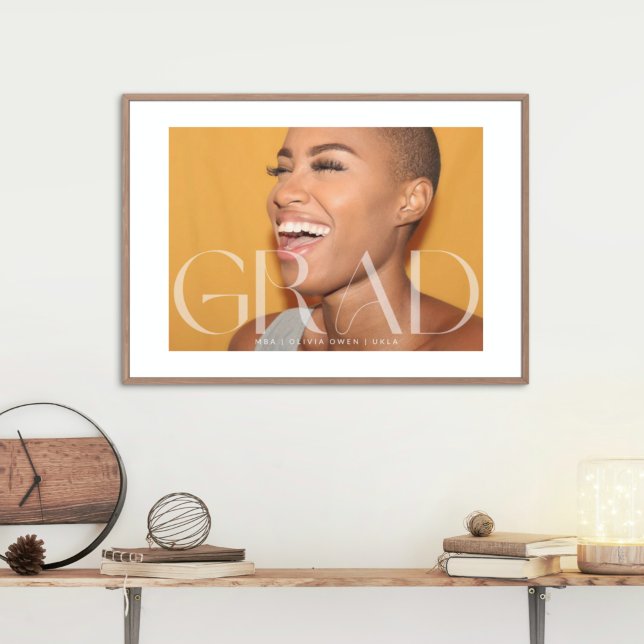 Vit transparent Modern Photo Grad 2024 School Poster (Skapare uppladdad)