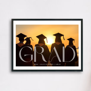 Vit transparent Modern Photo Grad School Poster