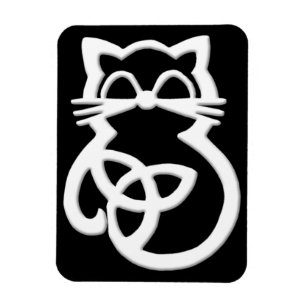 Vit trefaldig Kunnkeltisk katt Magnet
