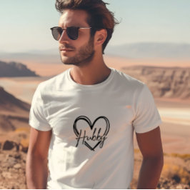 Vit Trendig Hubby in Heart Print Manar T Shirt
