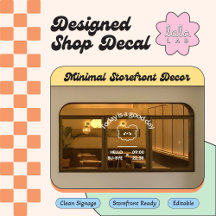 Vit trendig välkomstdekal för fönster för kaféer