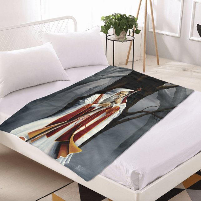 Vit trollkarl fleecefilt (Skapare uppladdad)