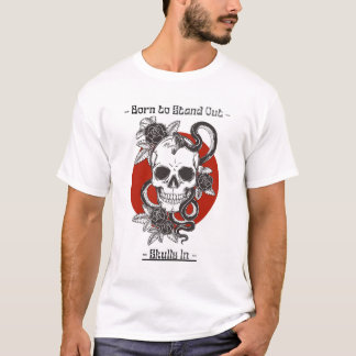 vit tryckt skjorta med dödskalle-design t shirt