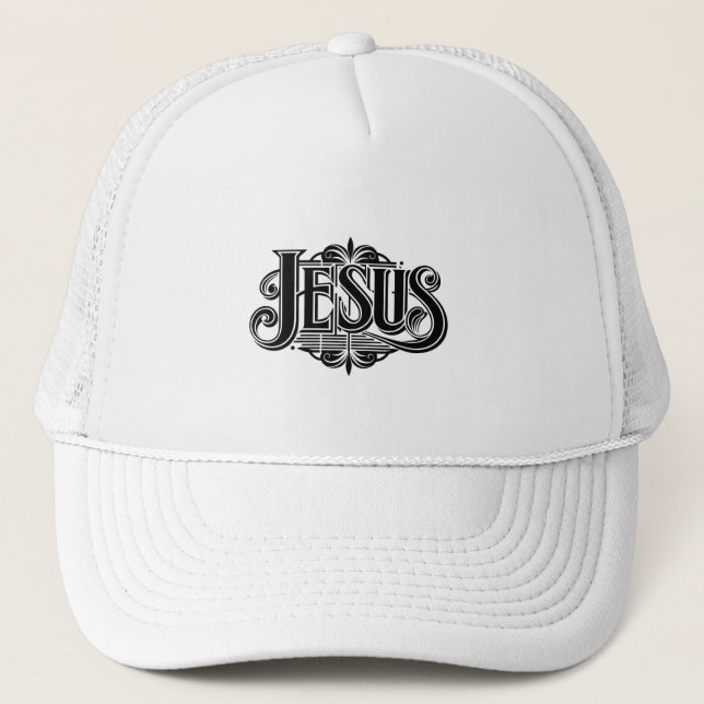 Vit Tucker-hatt med Jesusnamn Keps (Framsida)