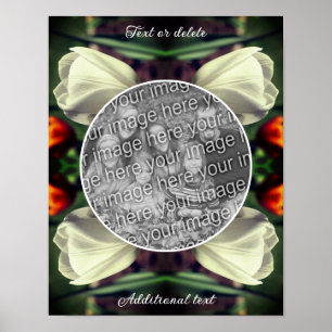 Vit Tulip Flower Ram Skapa ditt eget foto Poster
