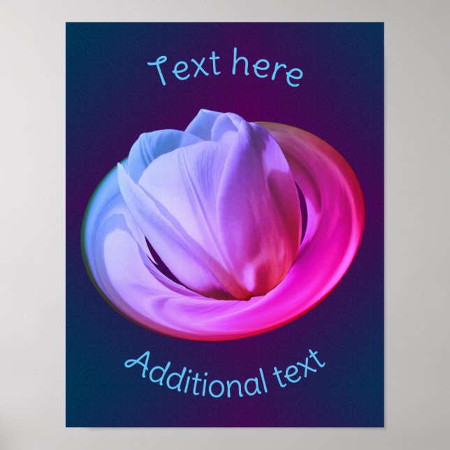 Vit Tulip Petals Tenderfärgad Personlig av Abstrak Poster (Framsidan)