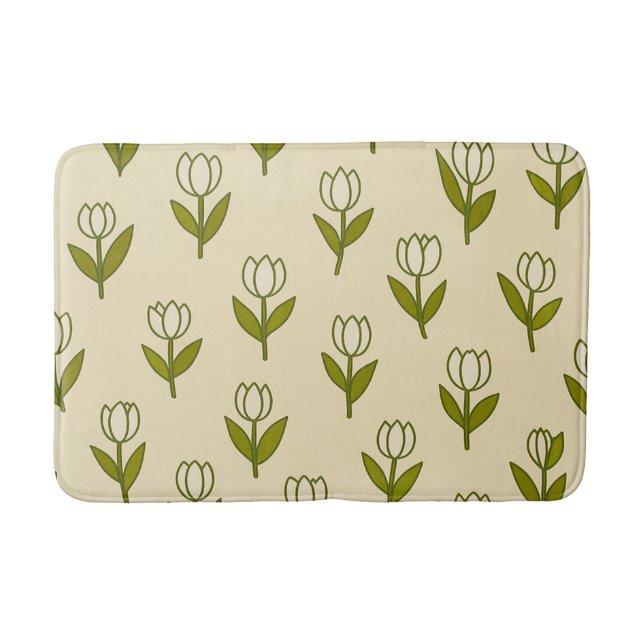 Vit Tulips Bath Mat Badrumsmatta (Framsidan)