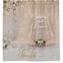 Vit Tulle Blommig Bröllopsbakgrund