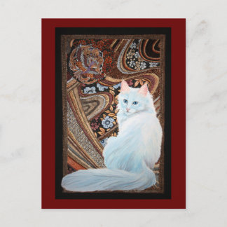 Vit turkisk angora vykort