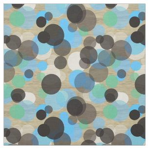 Vit turkos Blue Mint Polka dots Mönster Wood Tyg