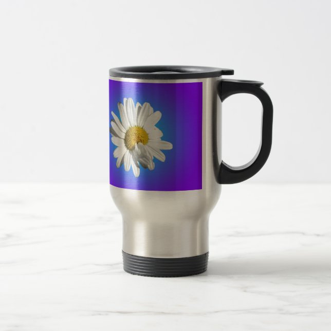 Vit tusenskönablomma Blommande Lila Blå Gradient Resemugg (Höger)