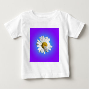 Vit tusenskönablomma Blommande lila blå gradient T-shirt
