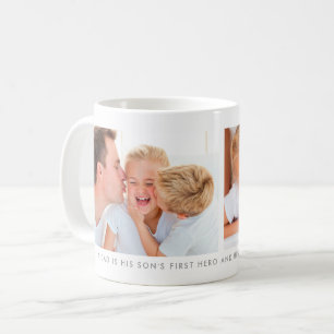 Vit två fotokollage med Anpassningsbar-meddelande Kaffemugg