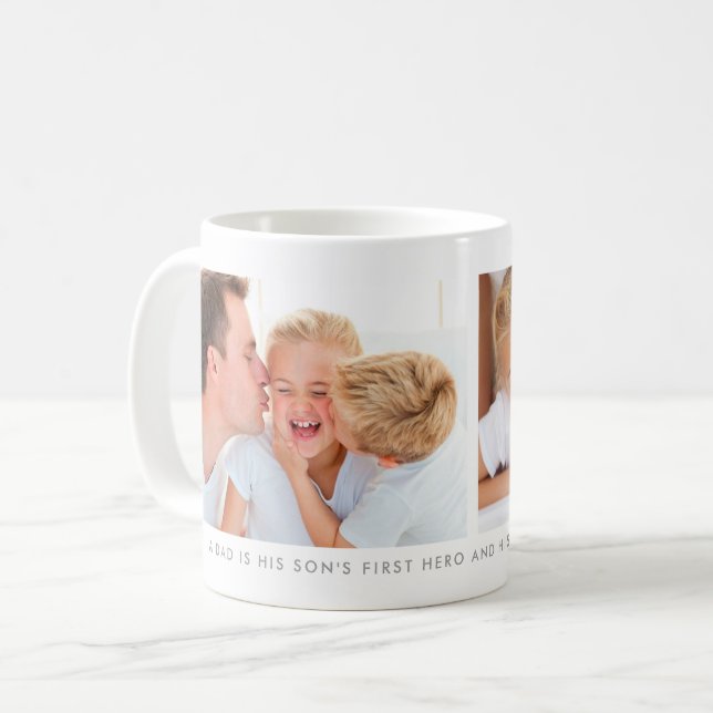 Vit två fotokollage med Anpassningsbar-meddelande Kaffemugg (Framsida vänster)