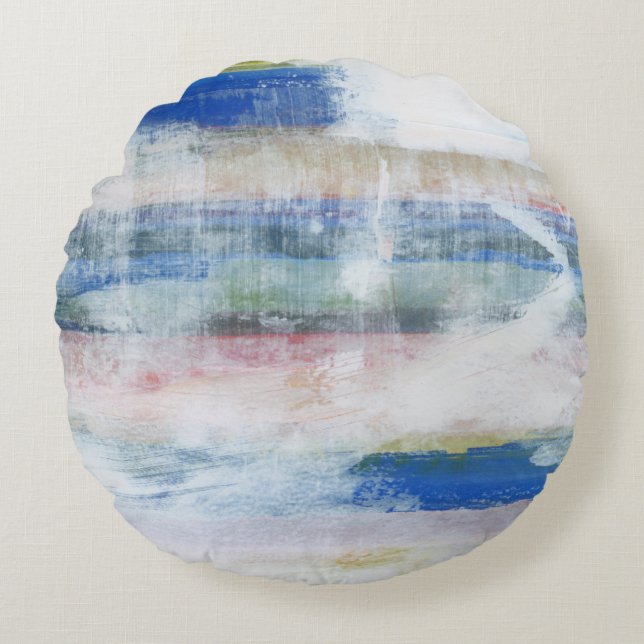 Vit Tvätta II Rund Kudde (Framsidan)