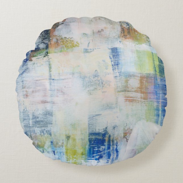 Vit Tvätta III Rund Kudde (Framsidan)