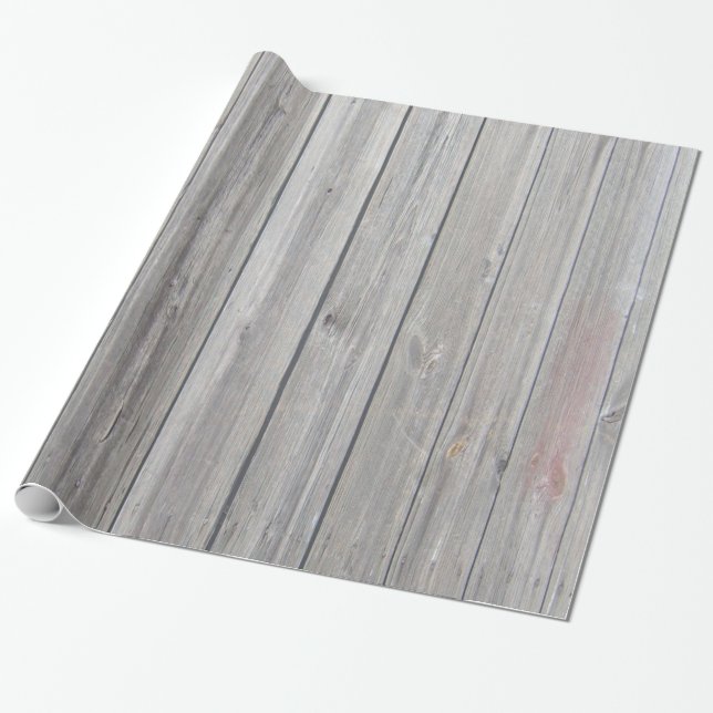 Vit tvättar papper för Wood land för ladugården Presentpapper (Utrullad)