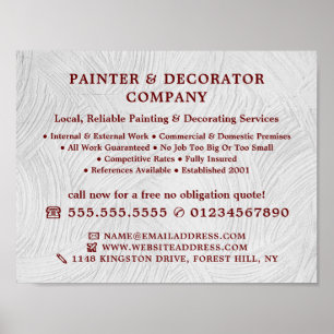 Vit Tvättat färg, målare och dekorator Poster