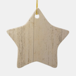 Vit Tvättat texturerad trägrain Julgransprydnad Keramik