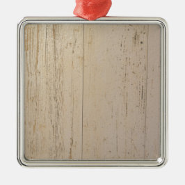 Vit Tvättat texturerad trägrain Julgransprydnad Metall